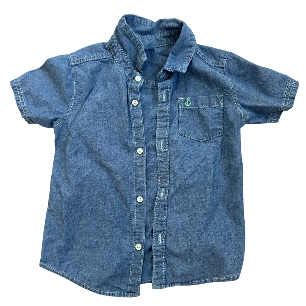 Boys 3pc Bundle Carters Denim Shirt Old Navy Gamer Polo Shirt Kids Joggers